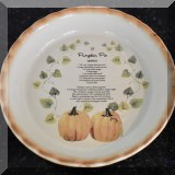 K36. Pumpkin pie plate from Nantucket Designs. 10” - $8 